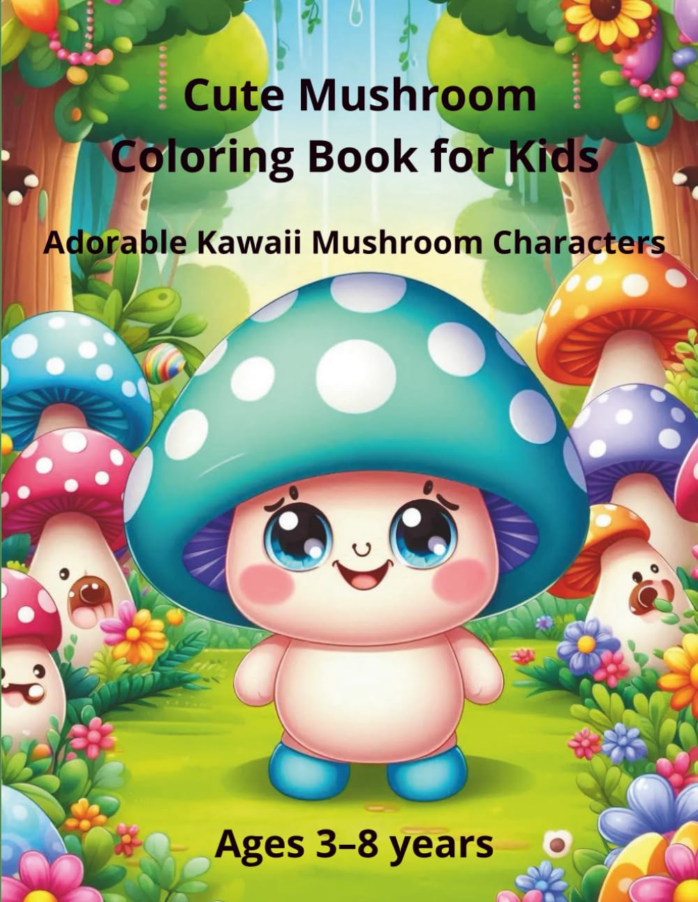 Cute Mushroom Coloring Book for Kids: Adorable Kawaii Mushroom Characters (Cute Mushroom Coloring Series)