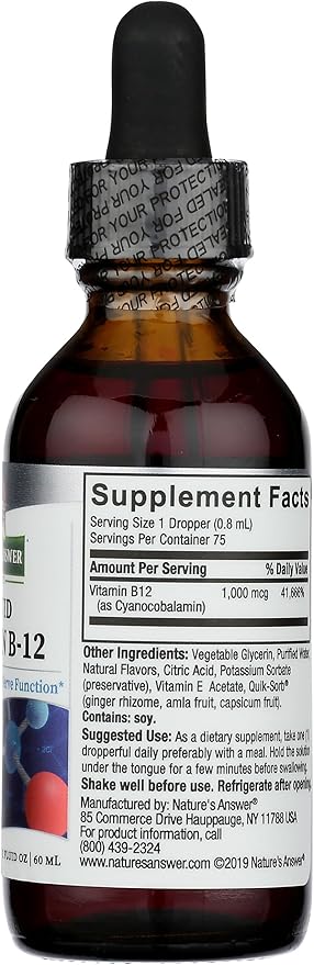 Nature's Answer Liquid Vitamin B-12 2 oz miniatura 6
