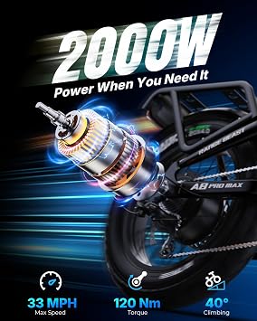 ANIIOKI eBikes for Adults, 200+ Miles Long Range Electric Bike,High Speed Electric Fat Bikes, Electric City Bikes