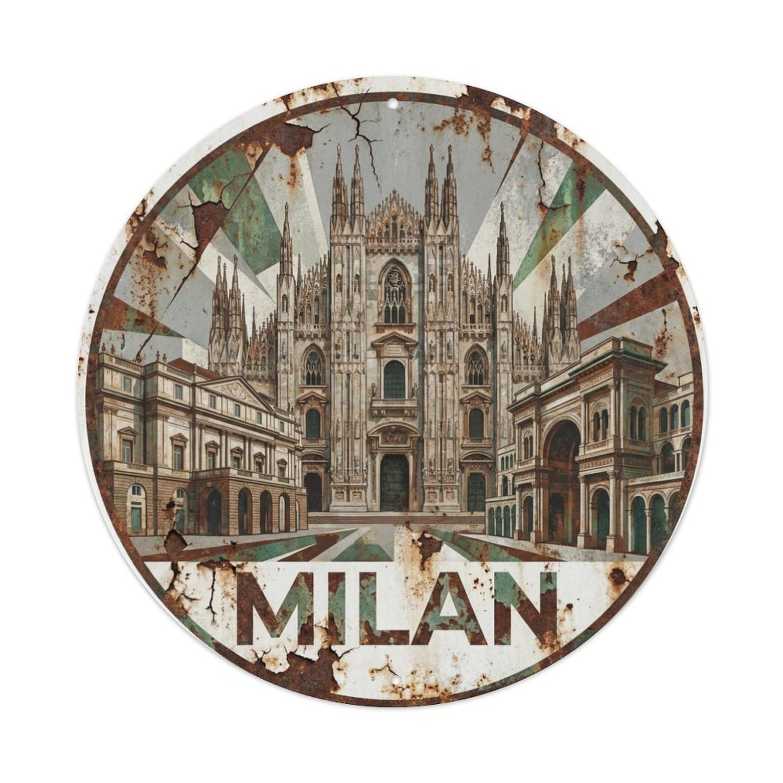 Italy Vintage Travel Milan Metal Tin Sign