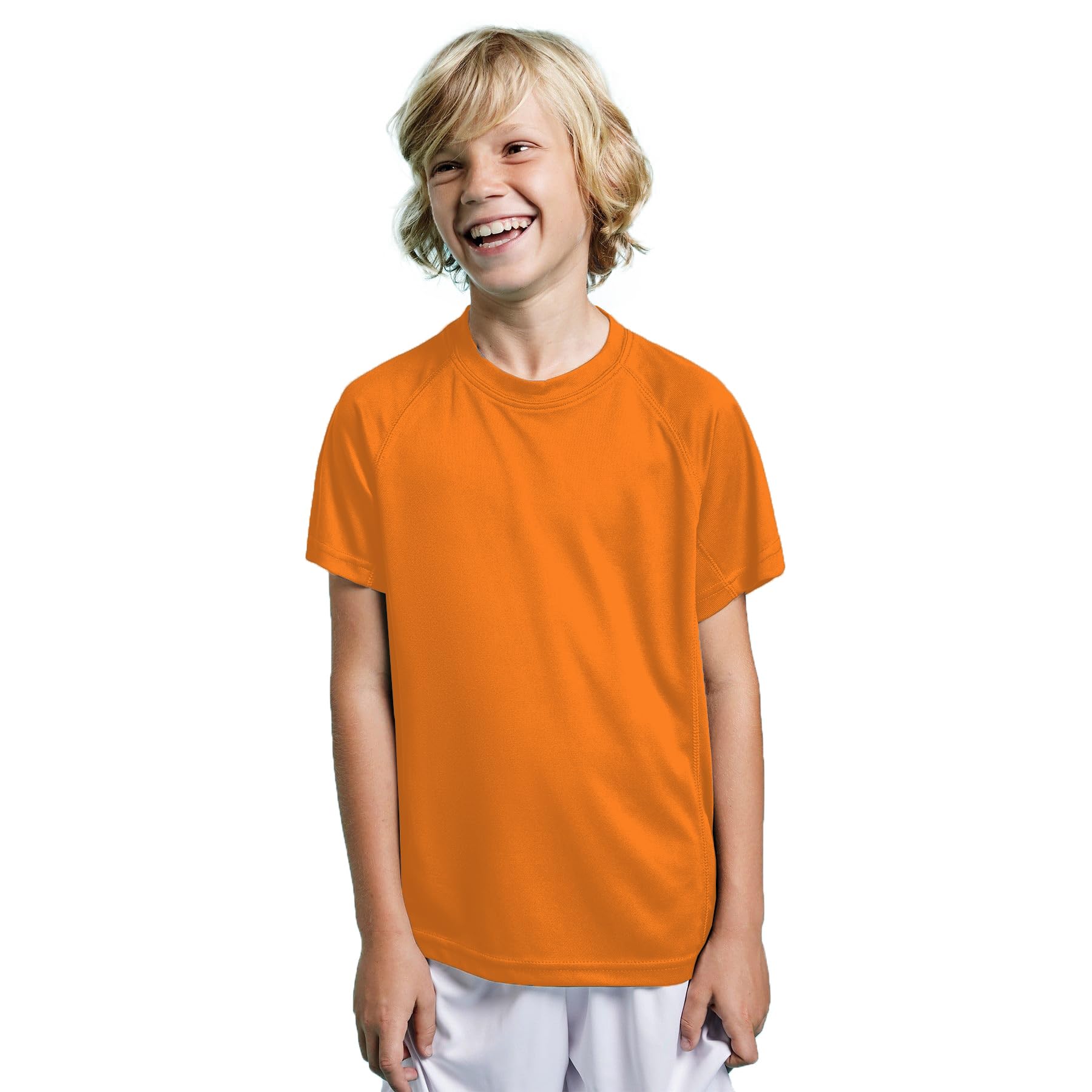 Camiseta Técnica Deporte Manga Corta para niños y niñas - Camiseta Deportiva Tejido Control Dry Flexible, Ligera y cómoda