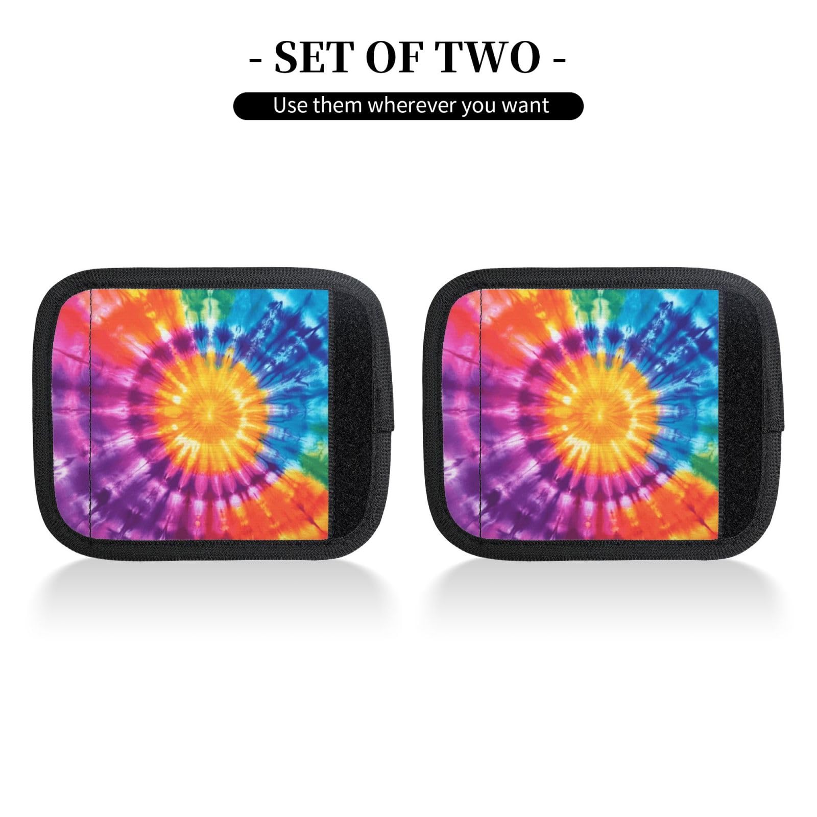 Kolorowe tie dye nadruk uchwyty bagażowe uchwyty 2 opakowania na etykiety bagażowe akcesoria podróżne do samolotu