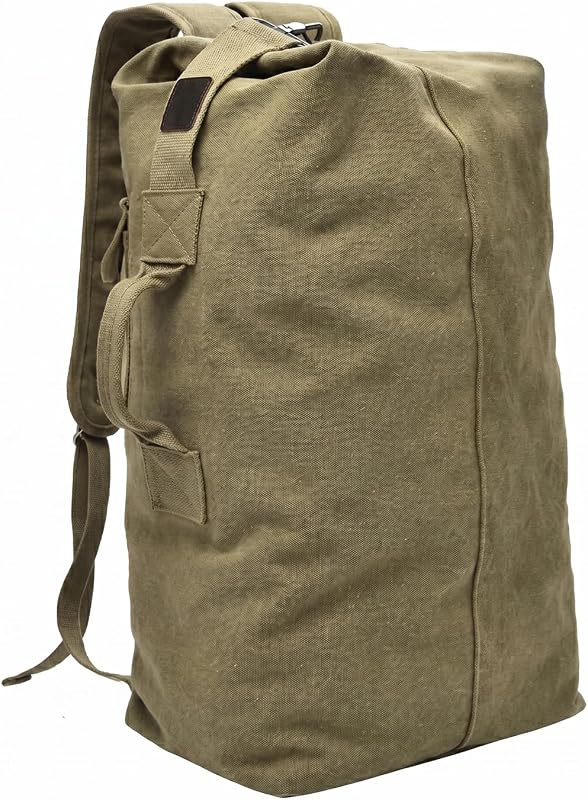 Military Tactical Backpack Large Capacity Travel Climbing Bag Duffel Bag Top Load Double Strap Canvas Backpack