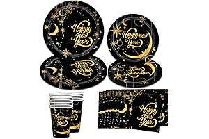 Gleaming New Year's Eve Dinnerware Set: Shimmering Elegance for a Memorable Celebration