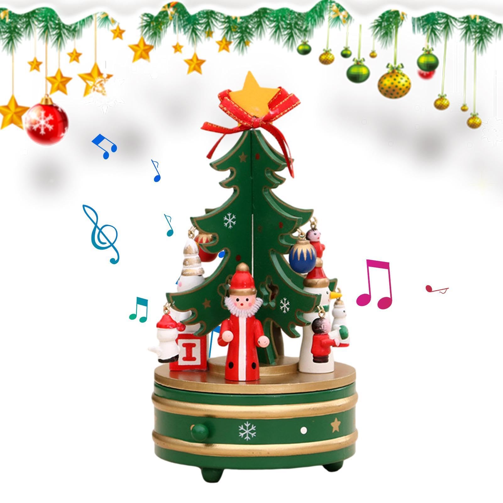 Amazon.co.jp: クリスマスツリーオルゴール、木製クリスマス