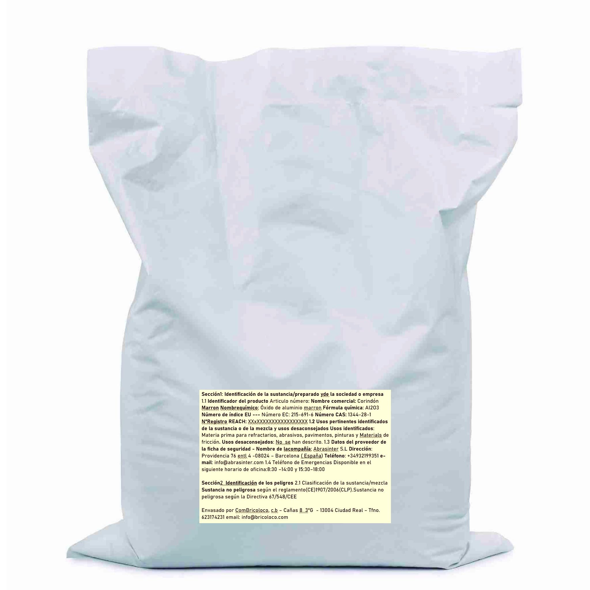 Bricoloco Corindón Marrón abrasivo para chorro de arena altas prestaciones grano 036 medio. Polvo de piedra cristal arena corindón para abinas Chorreadoras (25, Kilogramos)