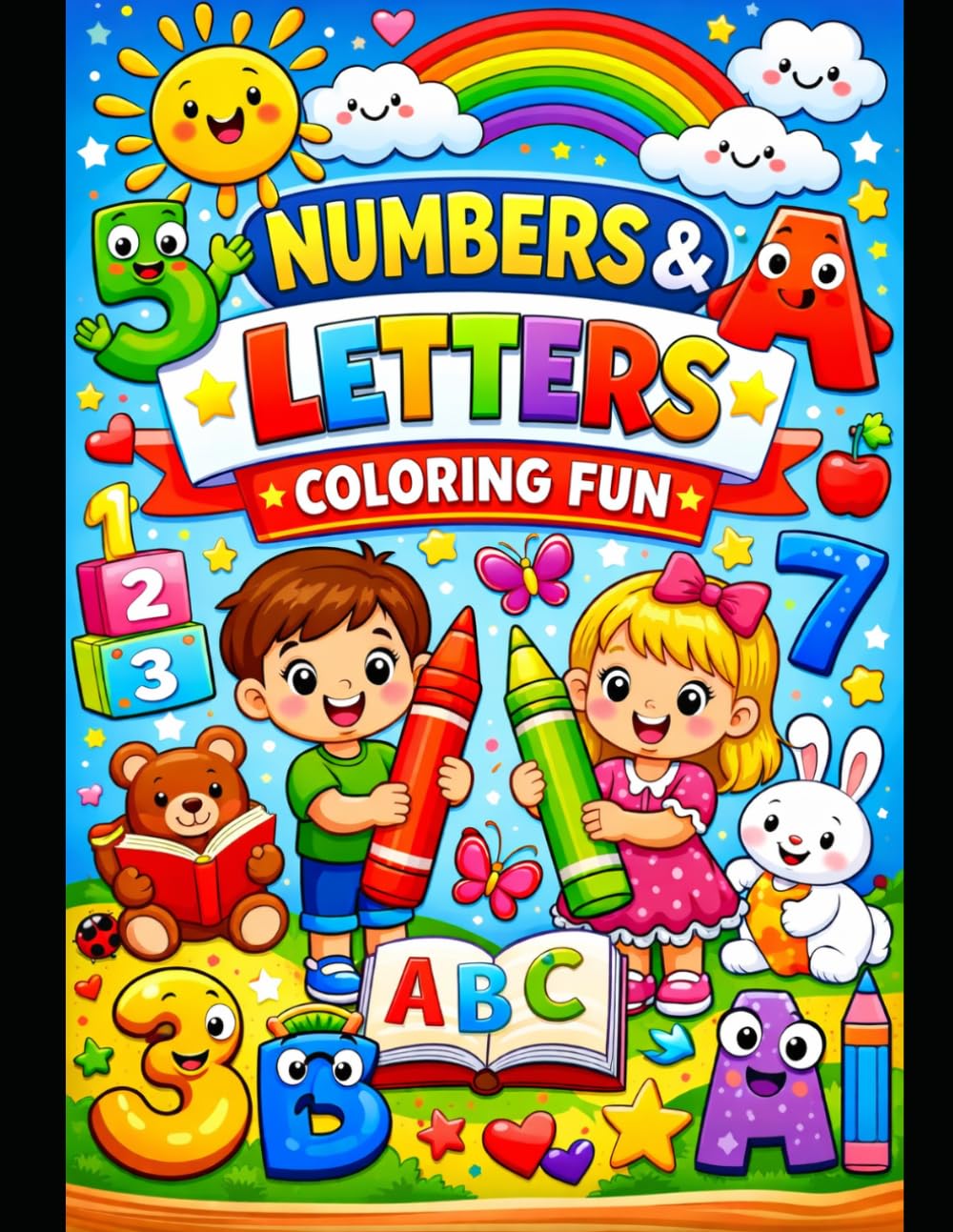 My First Numbers and Letters Coloring Book: Fun ABC and 123 Coloring Pages for Preschool and Kindergarten Kids