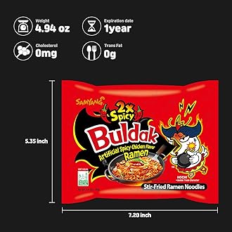 Samyang Hack Buldak Bokeum Ramen 5Pcs Hot Spicy Fire Noodle Spiciest Standard Shipping