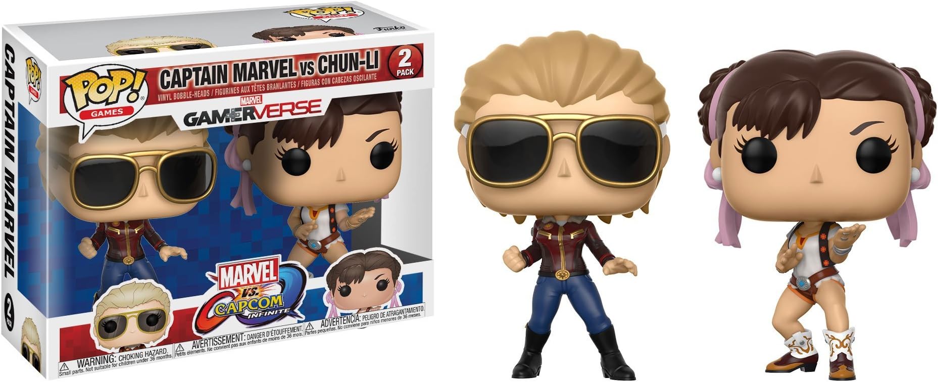 Pop Marvel Capcom Captain Marvel vs. Chun-Li Vinyl Figure 2 Pack