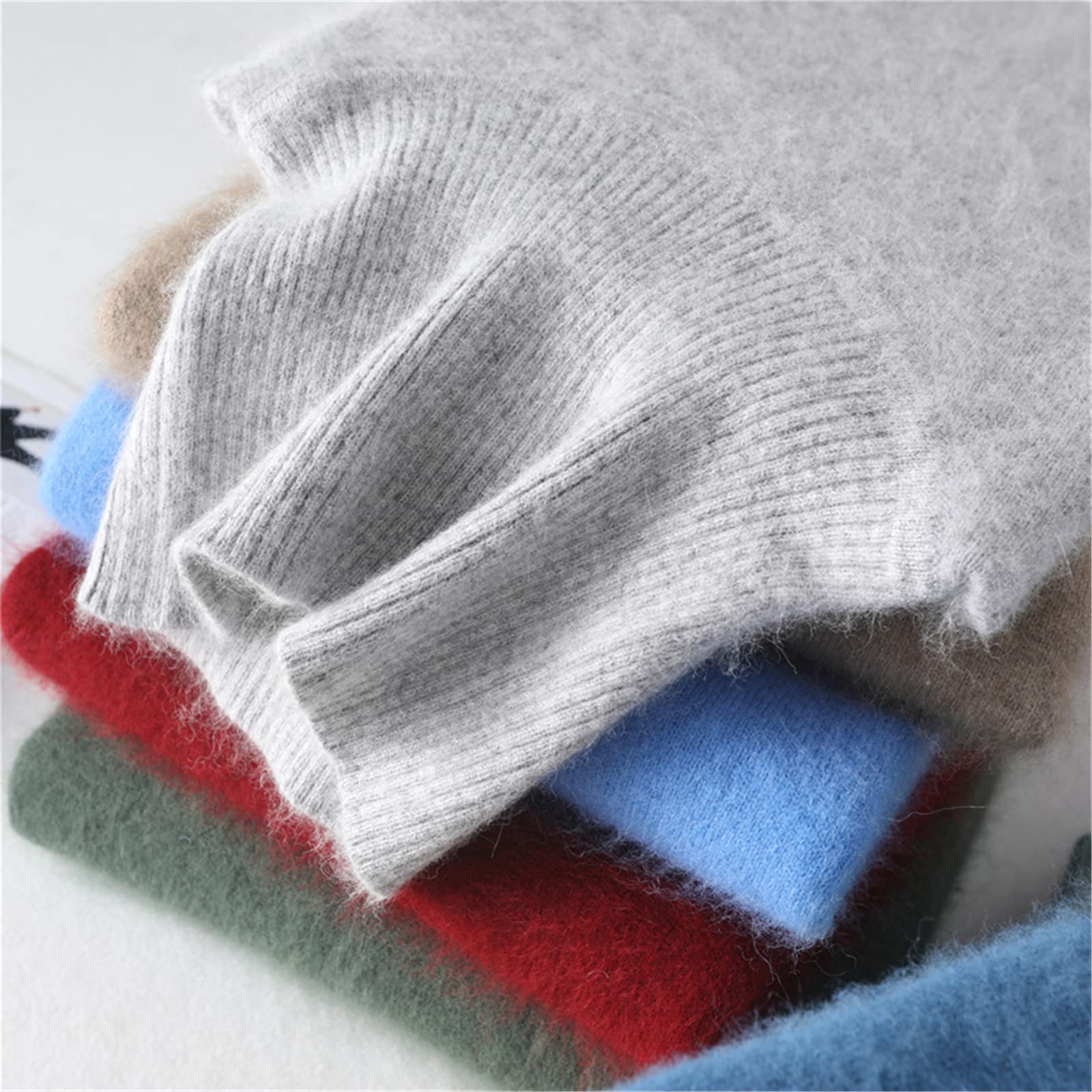 Vogrtcc Winterpullover Mode Casual Rollkragen Dicke Weiche Strickpullover Tops, D Blau, Large