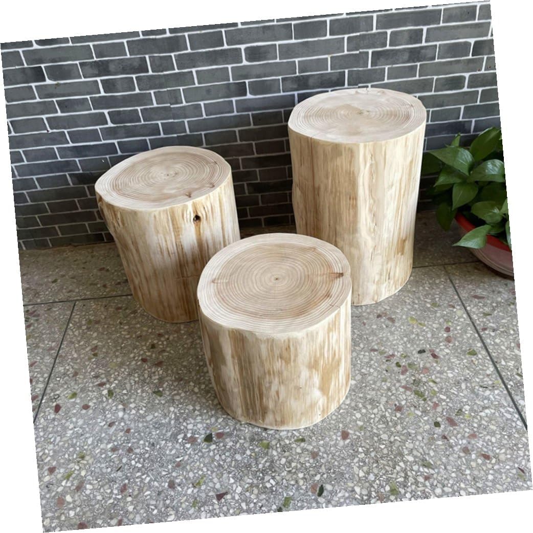 Wooden Stool for Shoe Changing Multi-Functional Solid Wood Stump Small Indoor Seating Decorative Bedside Table Durable Portable Design Diameter Height