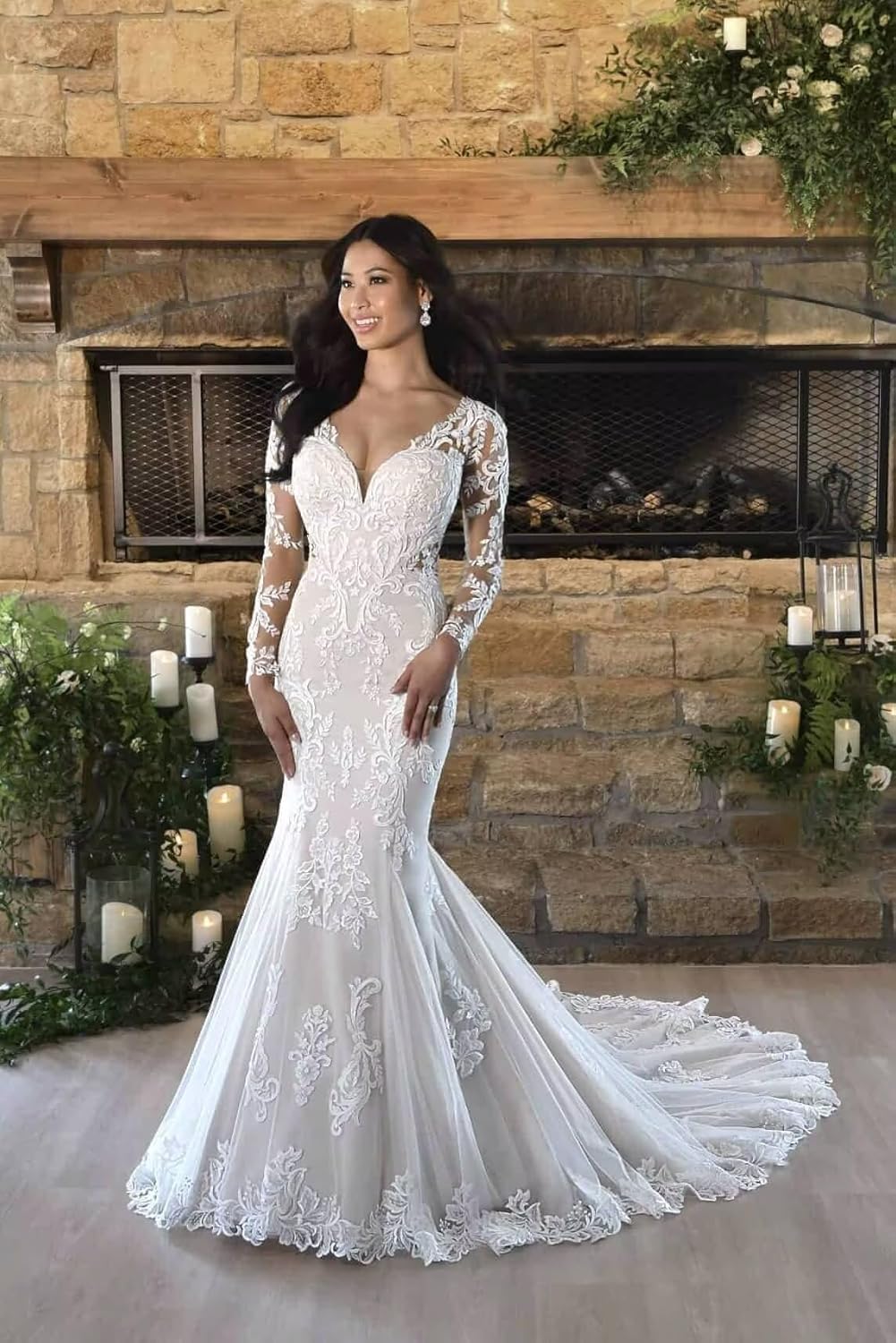 Fivsole Wedding Dresses for Birde 2025 Lace Applique Long Bridal Dress Mermaid Wedding Gown with Train