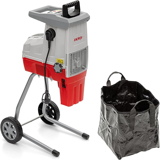 IKRA IKRA Elektro Gartenhäcksler Walzenhäcksler ILH 3000 S, 3.000W, Aststärke bis 44mm, inkl. Fangsack 45l — Häcksler