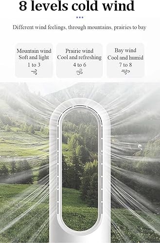 Miniatura 3 de Ventilador de torre sin aspas, ventilador eléctrico de enfriamiento de mesa para el hogar, ventilador de torre remoto para el hogar, ventilador de