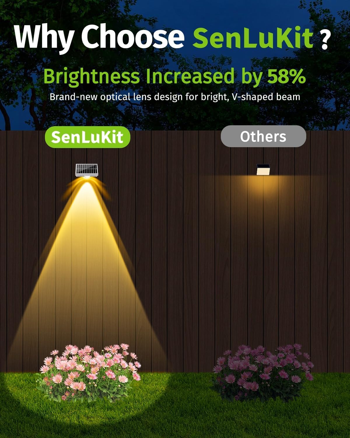 Solar Fence Lights Outdoor Waterproof High Brightness LED Spot Lens Deck Lights 7 Mode Warm & Cool White RGB Solar Powered Wall Lighting Decor for Outside Patio Step Backyard Railing - 8 Pack(White) - Image 2