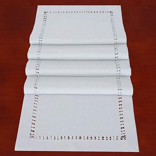 Miniatura 10 de Tapetes de mesa rectangulares de poliéster con vainica, hechos a mano, Arándano