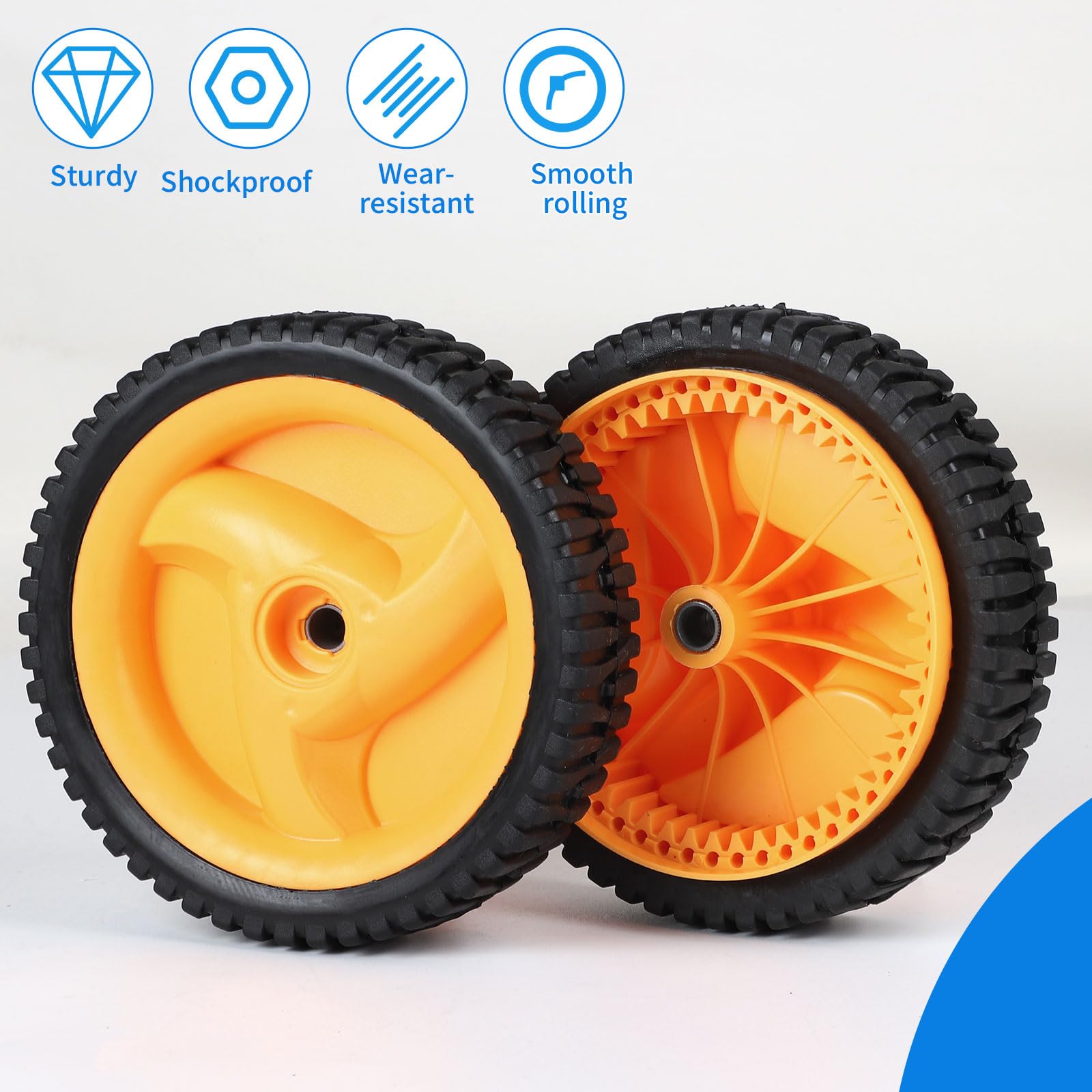 SWAWIS Lot de 2 Roues Tondeuse 53 Dents Compatible avec Craftsman Partner Electrolux McCulloch Rally et Autres Tondeuses à Gazon