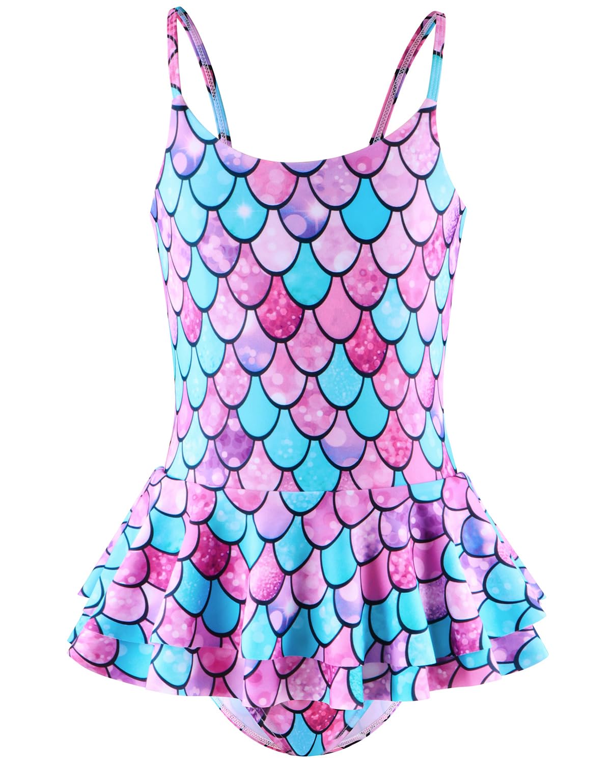 Badeanzug Mädchen Kinder Einteiliger Schwimmanzug Mädchen Hawaii Verstellbare Träger UV Badebekleidung 4-11 Jahre