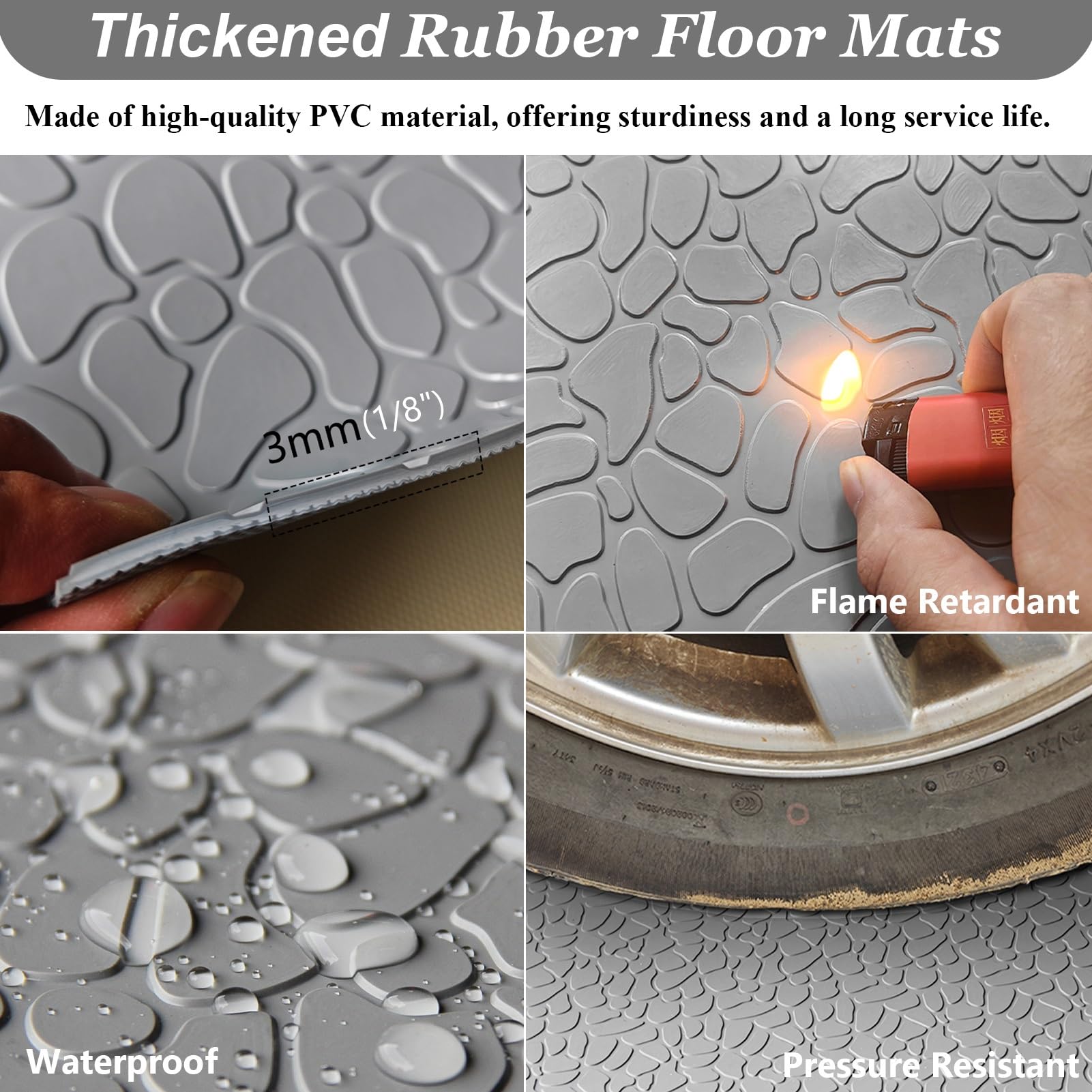Gummimatte Gummimatten mit Einzigartigem Anti-Rutsch-Muster für Den Boden, Dekorativer Gummi-Garagenbodenbelag für Den Gesamten Boden, Garagenbodenbelag/Laufbandmatten(Red,1.2mx0.8m/3.9ftx2.6ft)