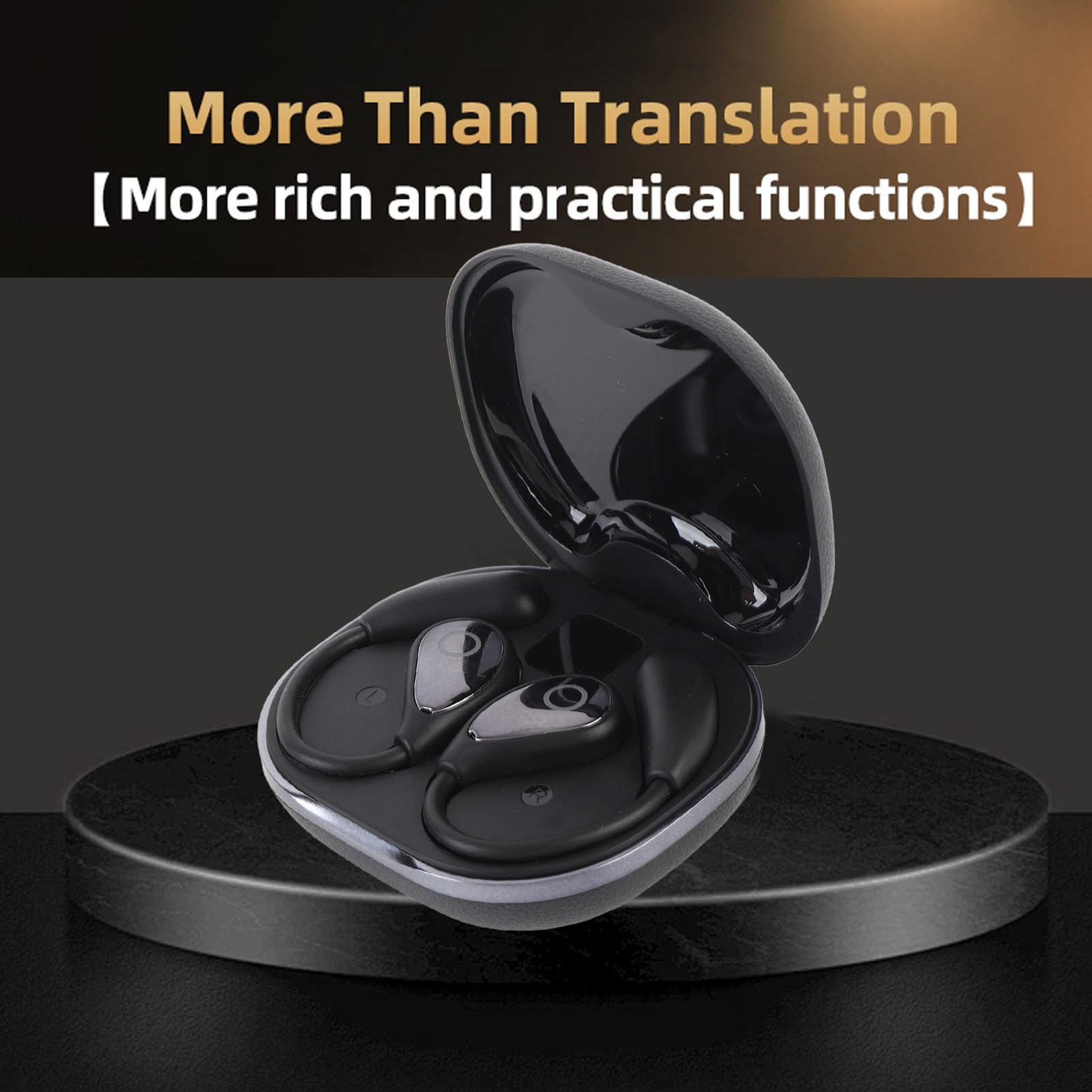 Jiawu Auricolari per Traduzione Bluetooth Controllo Touch Avanzato per Conversazioni Fluide in 144 Lingue per Viaggiatori Internazionali Bianco Confezione da 2 (BLACK)