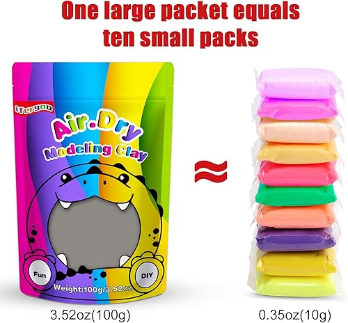 Miniatura 6 de iFergoo Arcilla gris seca al aire, arcilla de modelado creativa para niños, arcilla mágica súper ligera para niños de 3 a 12 años, segura y no
