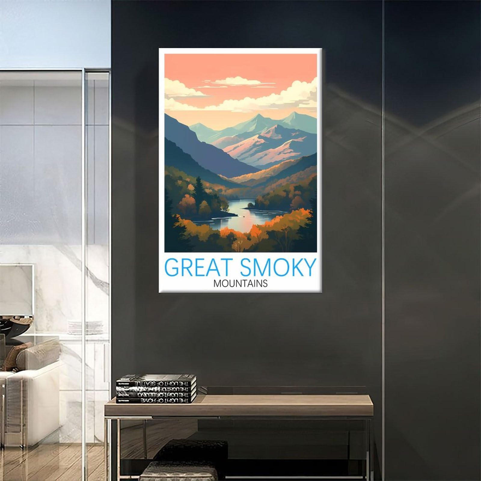 Great Smoky Mountains Poster De Voyage Vintage Sur Toile Pour
