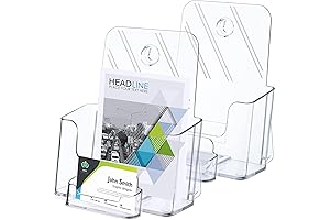 Multipurpose 6.5" Acrylic Brochure Holder with 5 x 7 Business Card Holder