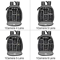 Vista 6 de CADeN - Mochila para cámara profesional DSLR / SLR sin espejo, resistente al agua, maletín compatible con accesorios de cámaras Sony, Canon, Nikon