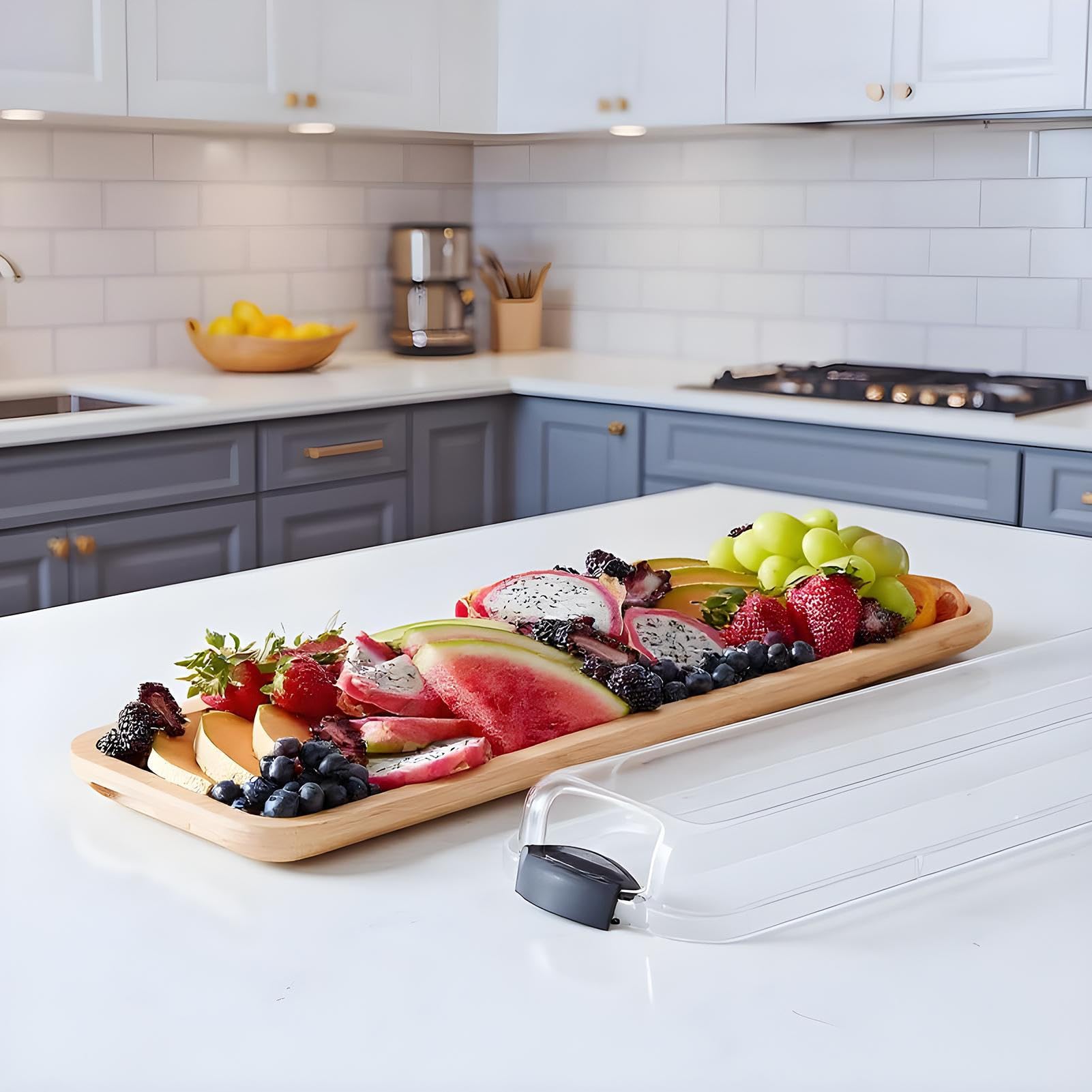 Pequeñas Tablas de charcutería, Plato Rectangular de Madera con Tapa, Tablas de Servir portátiles para Fiestas, Navidad, Restaurante, Picnic, Vacaciones, Piscina, Cocina, bufé, Camping y