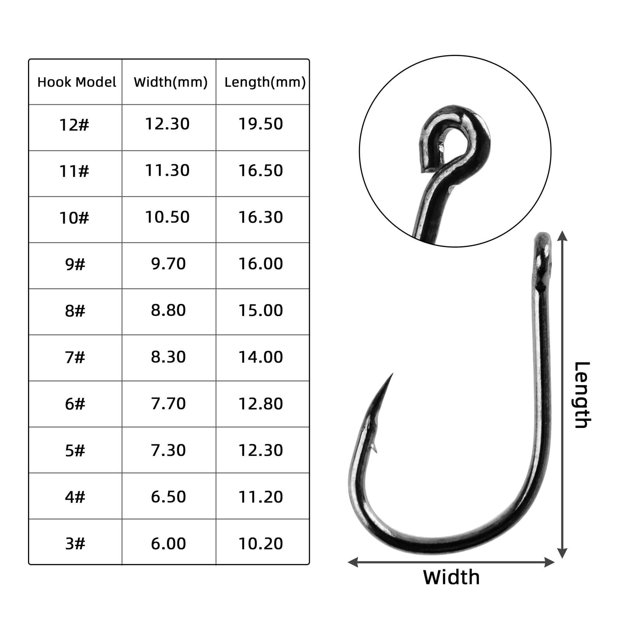 Angel-Jig-Haken, Angelhaken, for Salzwasser-Süßwasser-Angelausrüstung, Angelzubehör, Angelhaken-Set, Angelhaken aus Kohlenstoffstahl mit Widerhaken (Color : 70pcs Black Hooks)