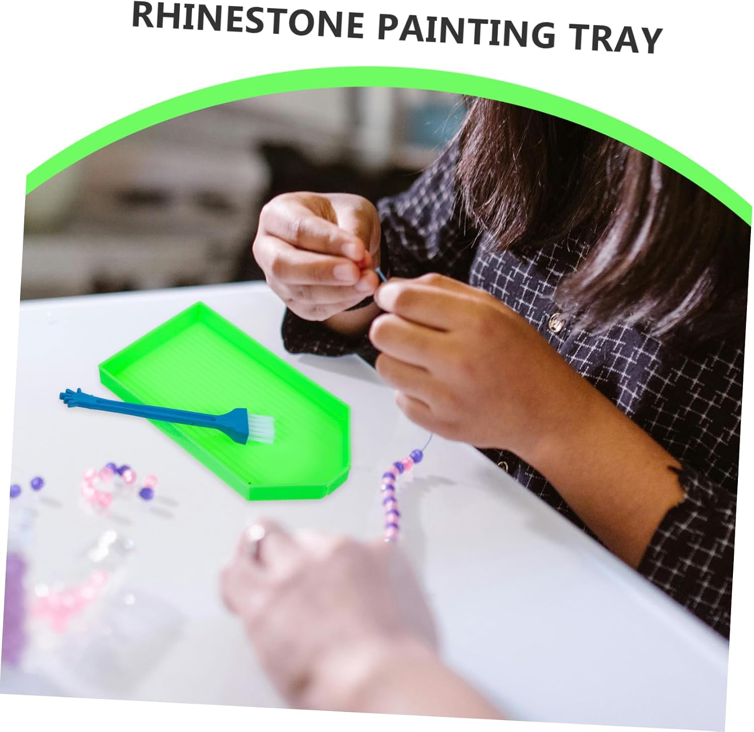 Uonlytech Rhinestone Painting Tray Organizer Set Multi-Functional Plastic Storage Box Dividers for Bead Painting Accessories Construction Convenient Compartments Complete Setgreen