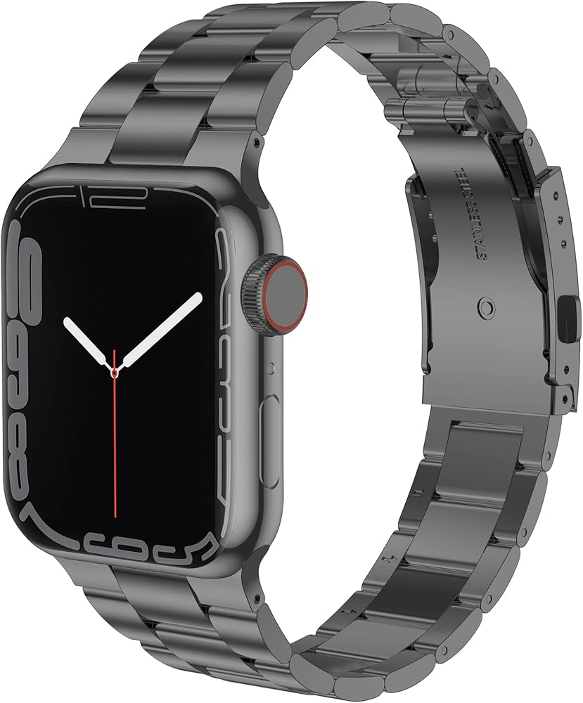 代引き人気 Apple Watch Watch 7 Titanium S8(GPS)銀鋁金屬錶殼配白色