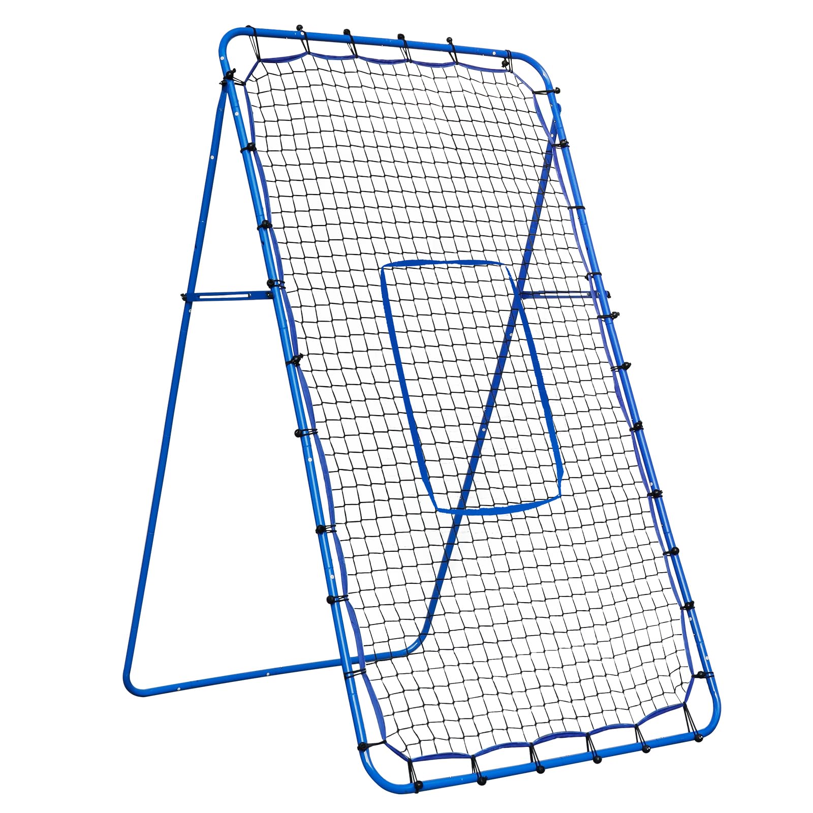 7x4FT Volleyball Rebounder Net, Baseball Lacrosse Rebounder Pitchback Net with 2 x 6-Angle Quick Adjustments, Target Ribbon for Precision, Easy Quick Setup,Ideal for Softball,Soccer and Sport Training
