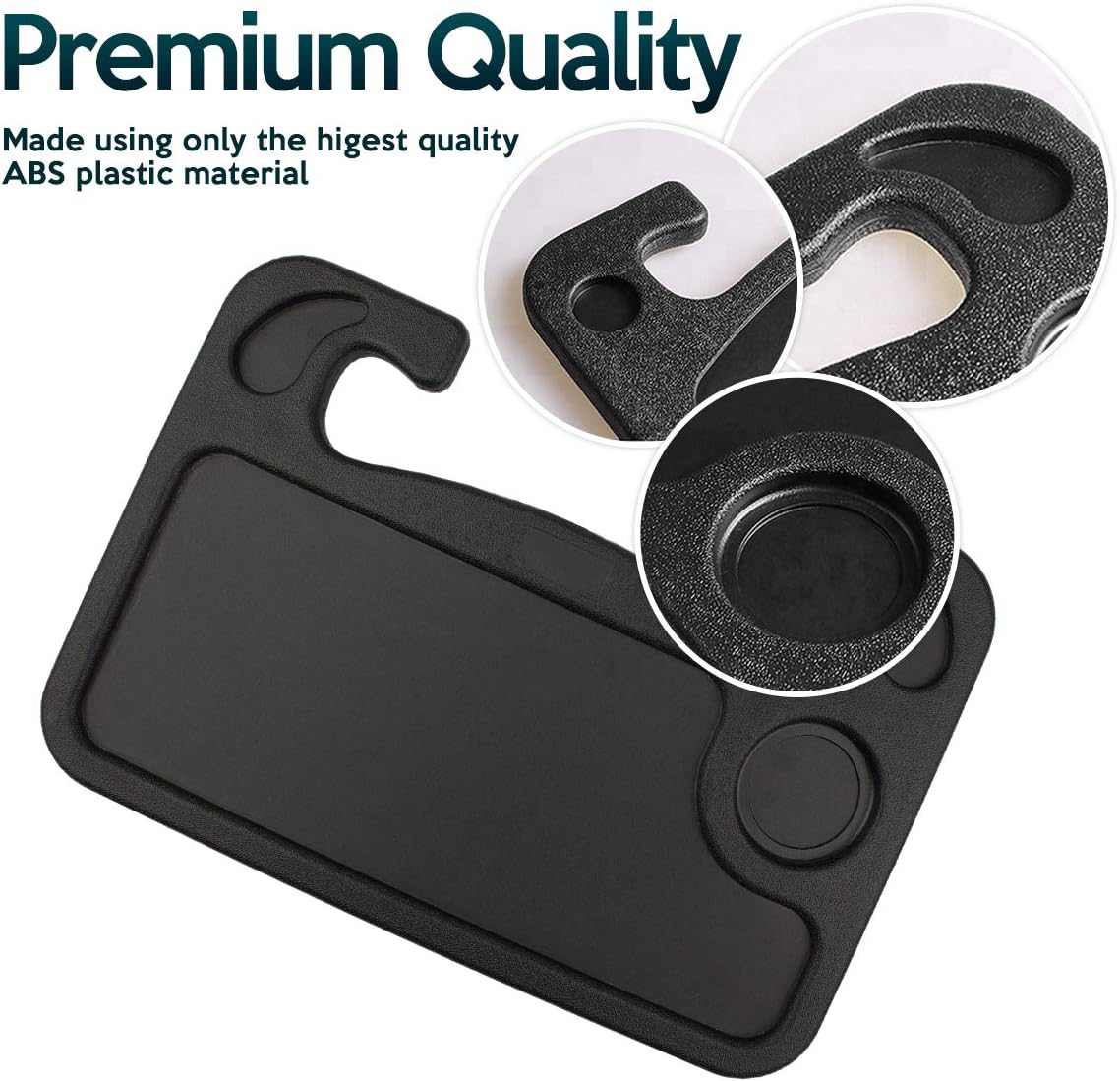 Zone Tech Multi-Functional Portable Car Laptop and Food Steering Wheel Tray - Black Table/Car Vehicle Seat Portable Mount Tray Laptop Notebook Table Eating Desk