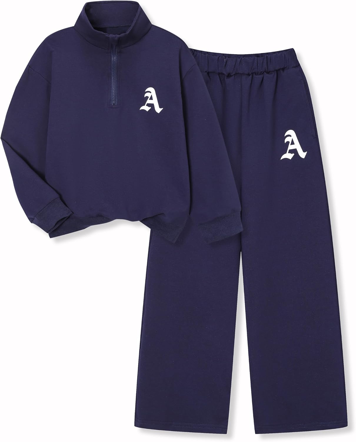 Cakaner Boys 2 Piece Fall Outfit Set Half Zip Sweatshirt & Sweatpants Kids Matching Clothing Set Size 7-12