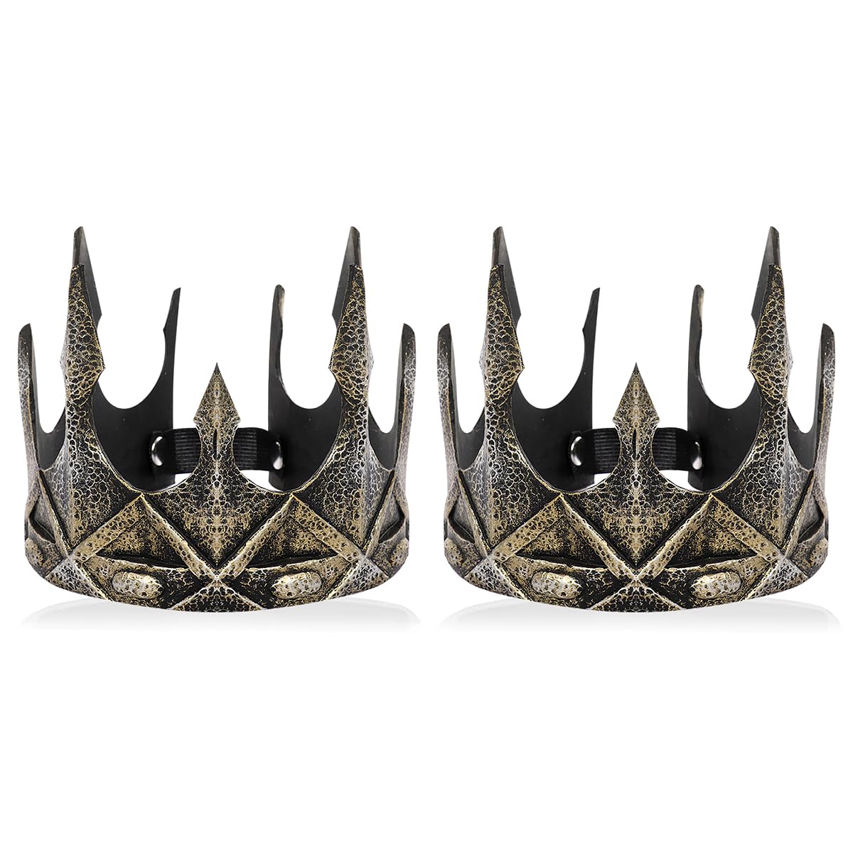 USTOTOP2pcs Royal Foam King Crown, 3D Royal Medieval King Crown, PropsRetro Crown, for Cosplay Antique Crown Headdress