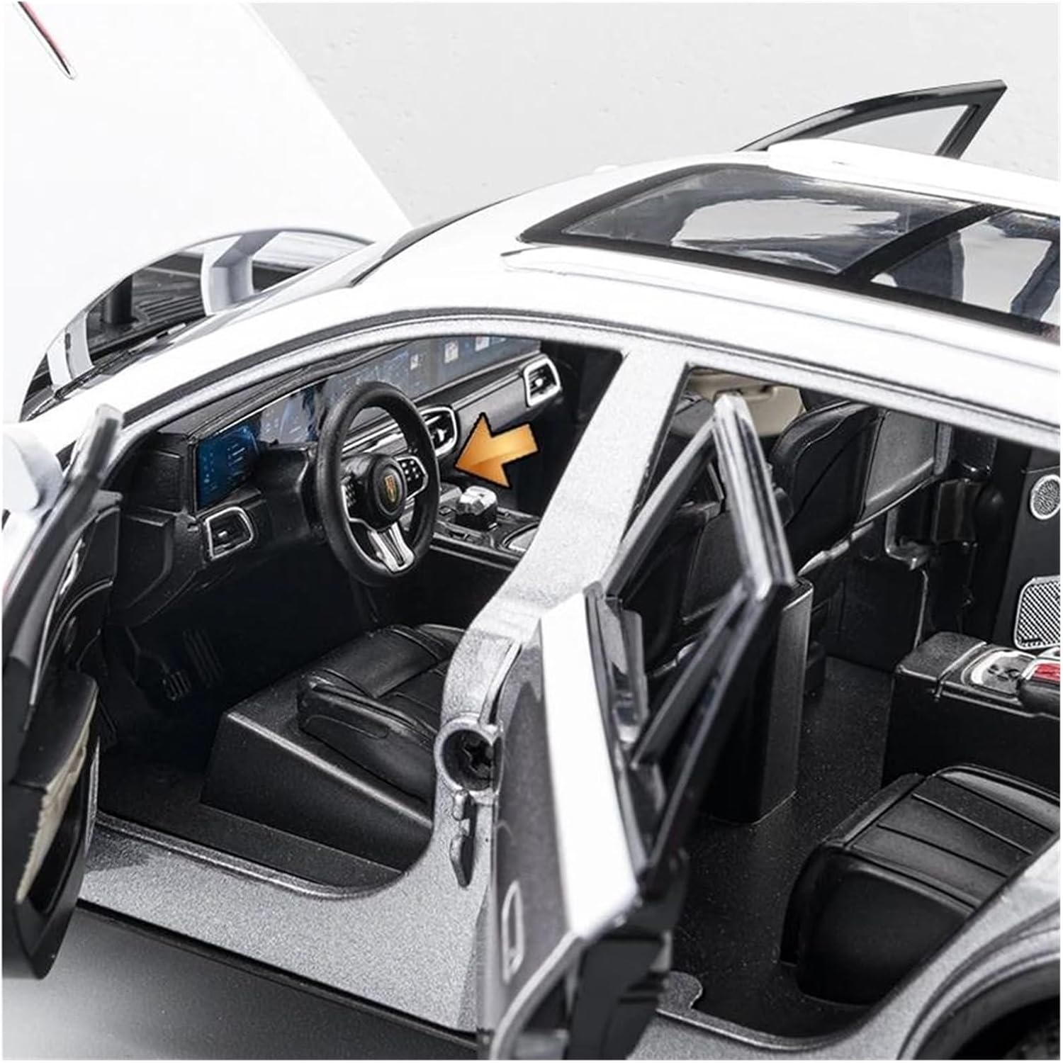 Scale car Model 1/24 for E-HS9 SUV Alloy New Energy Car Model Diecast Metal Vehicle Collectible Souvenir Suitable for Decoration(Black)