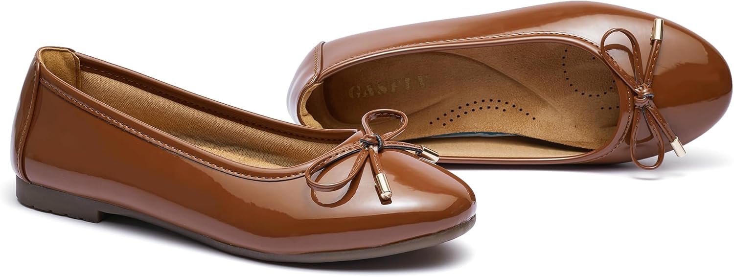 Women's Shine Ballet Bow Dressy Flats Round Toe Slip On Foldable Flats Dress Work Shoes for Business Casual Office - Image 4