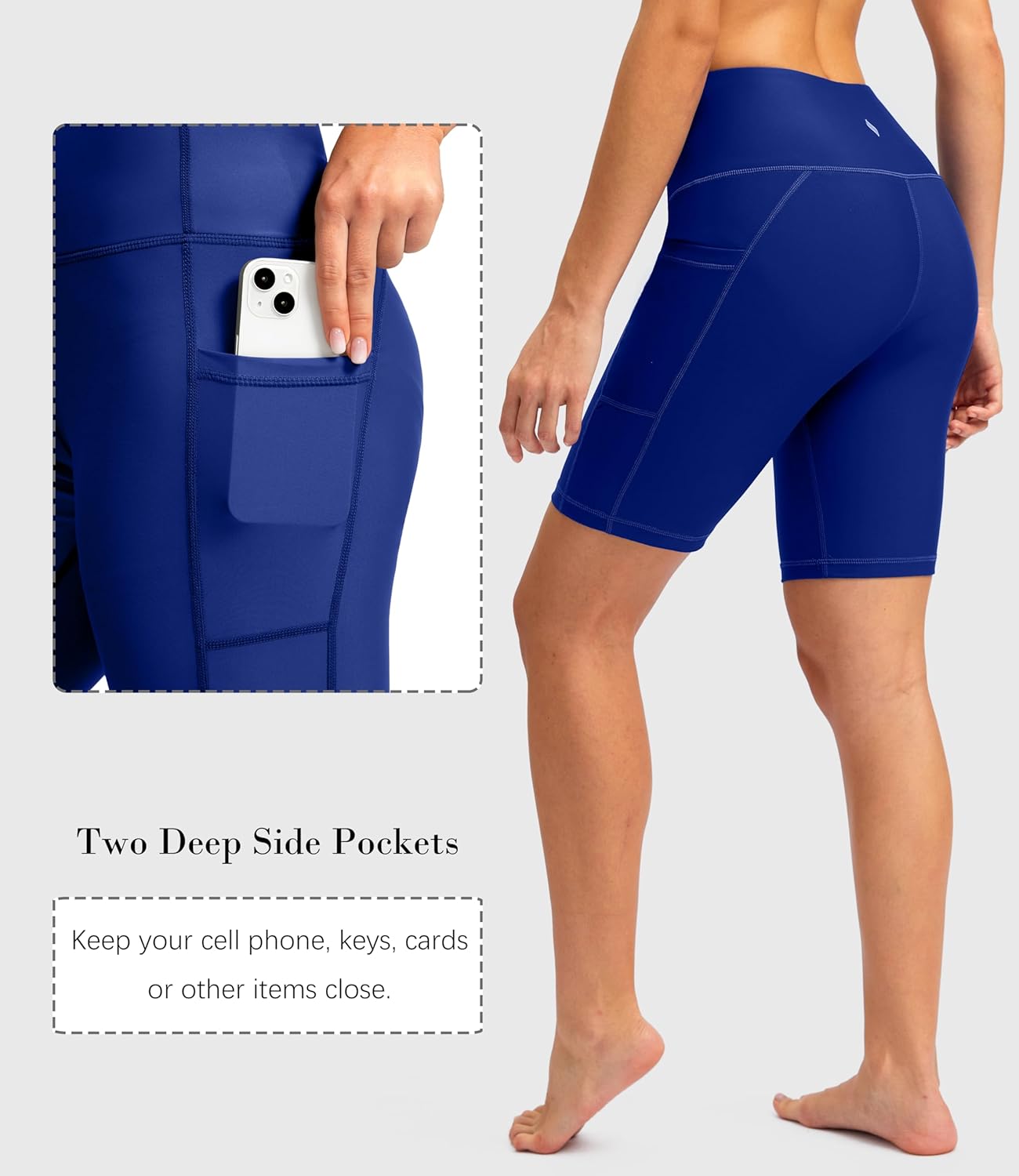 SANTINY Women's 8''/12'' High Waisted Swim Shorts with Pockets UPF50+ Long Board Swimming Shorts for Women with Liner - Image 4