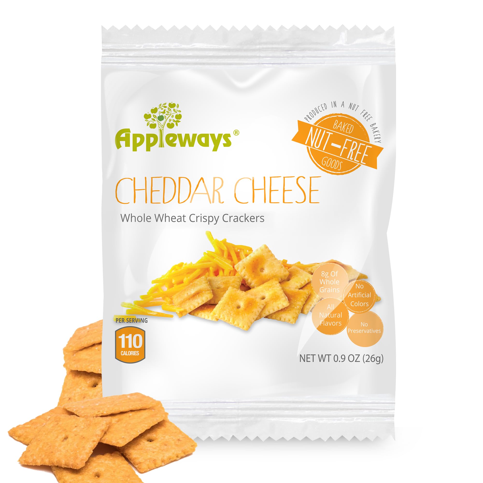 Appleways Cheddar Cheese / 0.9 Ounce (Pack of 108) / 108 Wheat