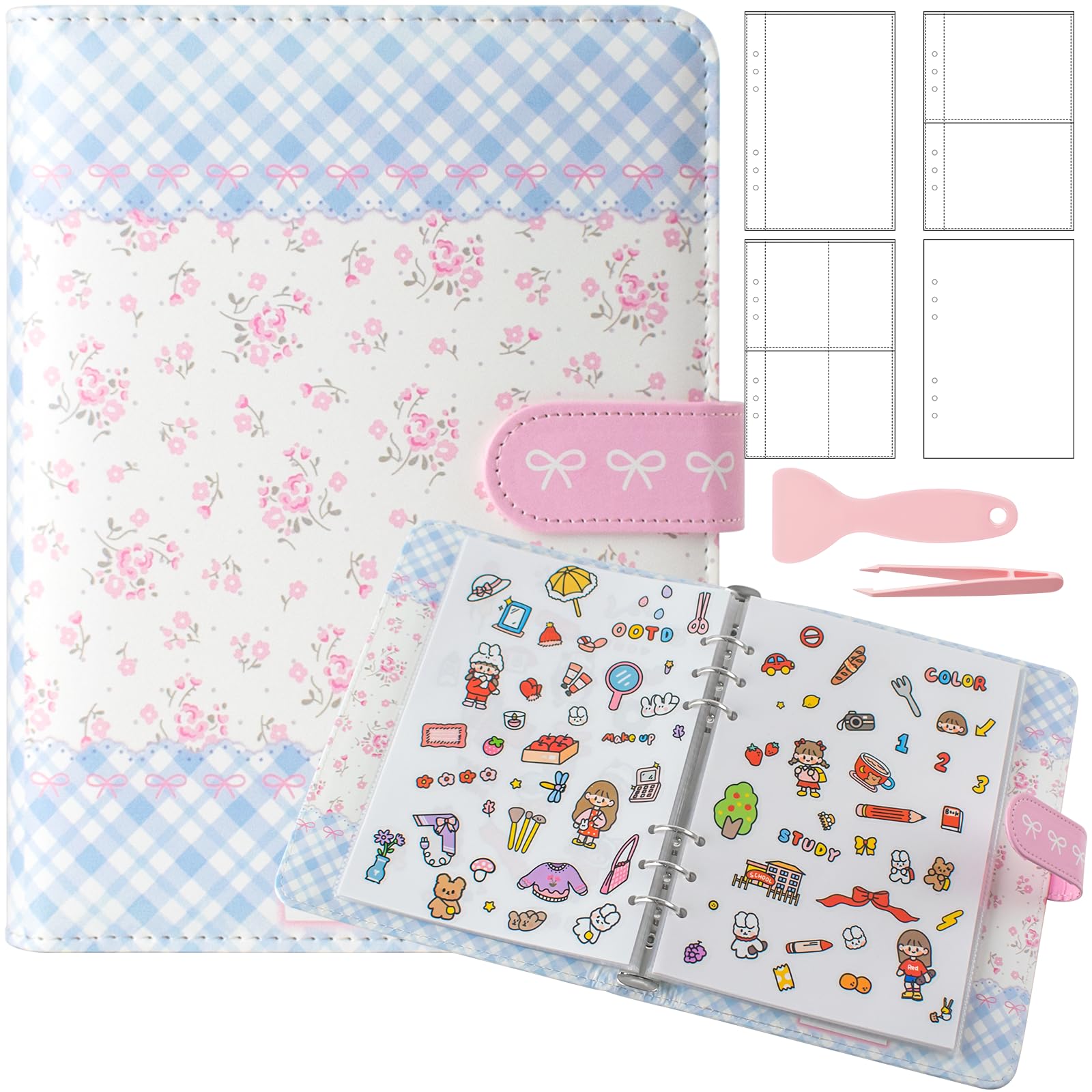 Album de rangement réutilisable avec boucle magnétique et papier vierge