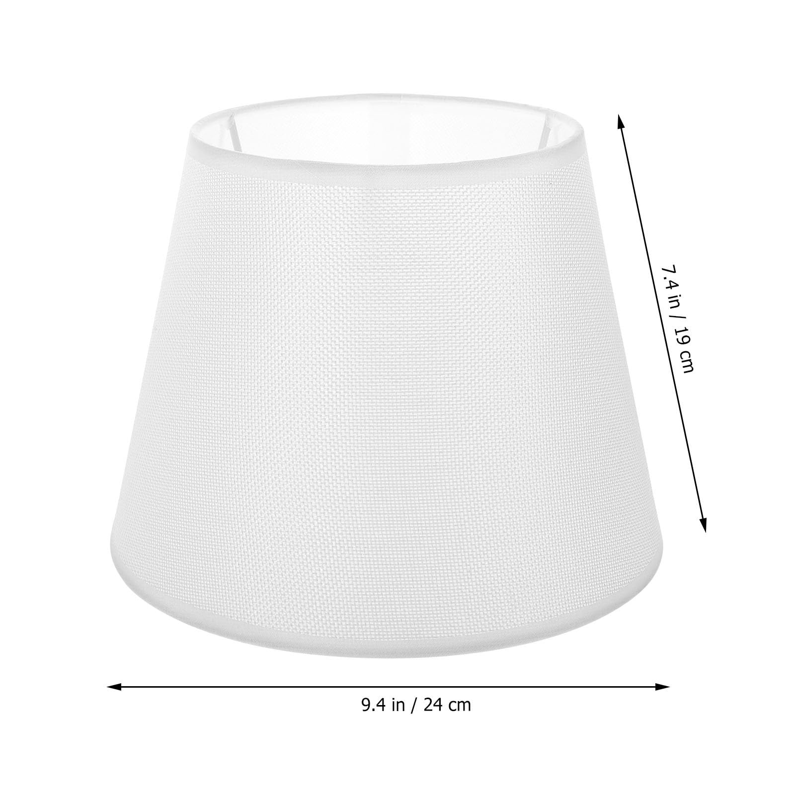 Stofflampenschirm 24cm E27 Lampenschirm Ersatz Lampenzubehör Tischlampe Ivory Weiß für Warme Beleuchtung Zuhause Hotel