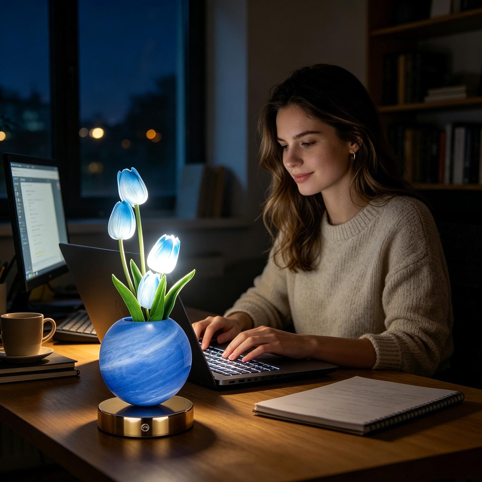 Lampada Da Tavolo Controllo Touch Dimmerabile a 3 Colori Ricaricabile USB | Lampada Da Tavolo A Con Luce LED per Soggiorno, Comodino, Tavolino da Notte, Scrivania, Festa della Mam