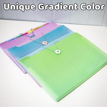 Accordion Folder with Labels, Letter/A4 Size 8 Pockets Expanding File Organizer, Portable Document Organizers for Paper Bill Receipt, Home College School Office Supplies (Gradient Green)