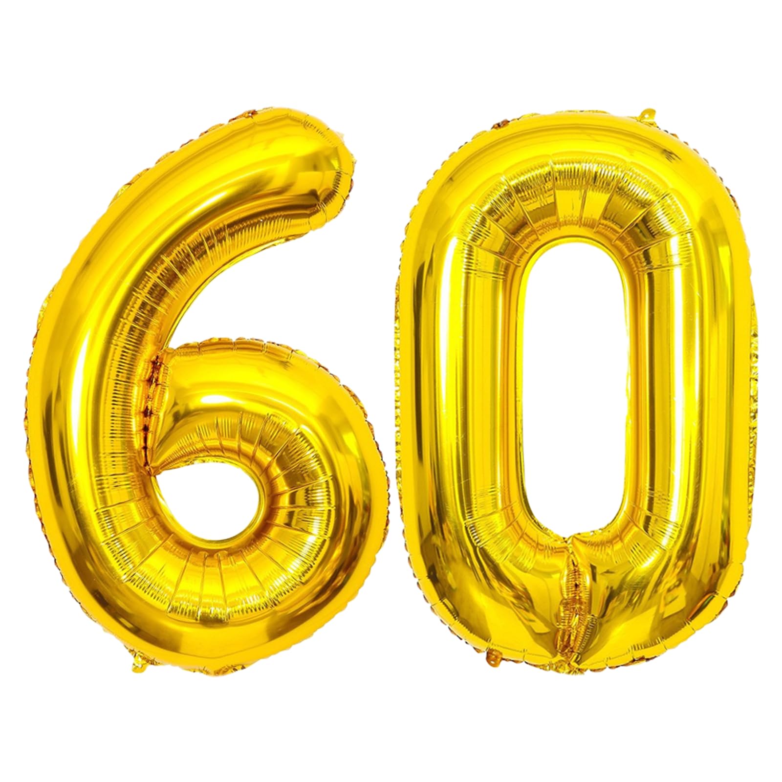 Number Balloons 40 Inch, Gold 60 Number Balloons, Gold 60 Year Old Birthday Decorations Supplies, XXL Large Mylar Helium Balloon, Suitable for a 60st Birthday Foil Numberballoons