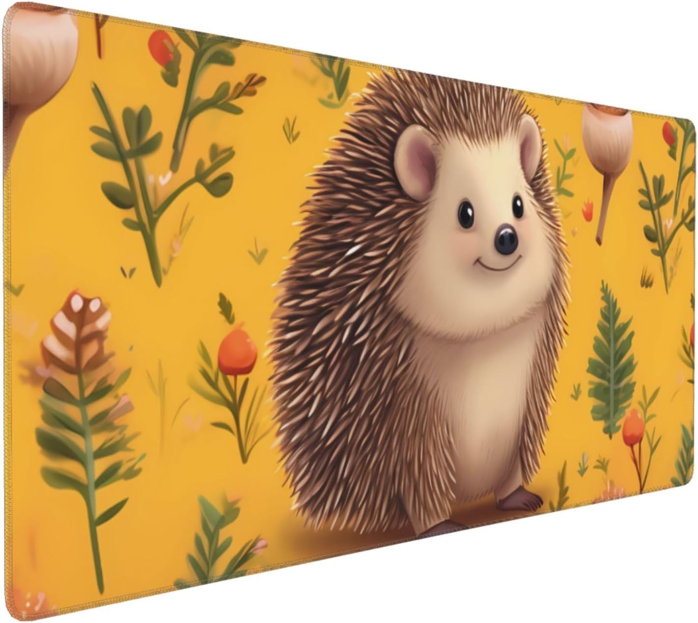 大型ゲーミングマウスパッド ノンスリップラバーベース ハリネズミマウスマット ステッチエッジ 35.5インチ x 16インチ 拡張デ