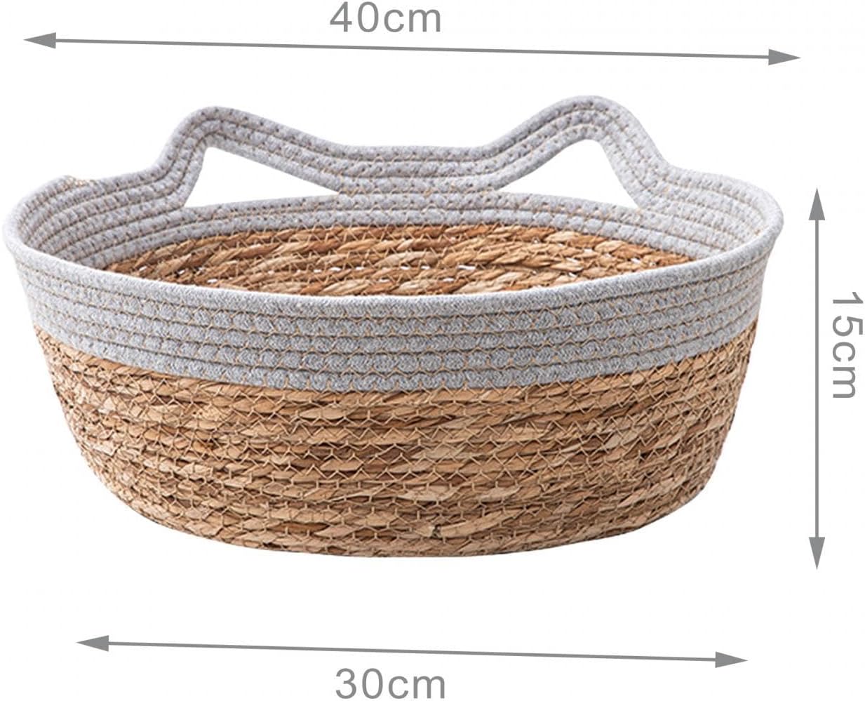 review Hand Woven Cat Bed Basket Cat Sleeping Bed Summer Cooling Washable Japanese Dog Bed Cat Scratching Baskets Cat Scratcher for Kitten, Gray M