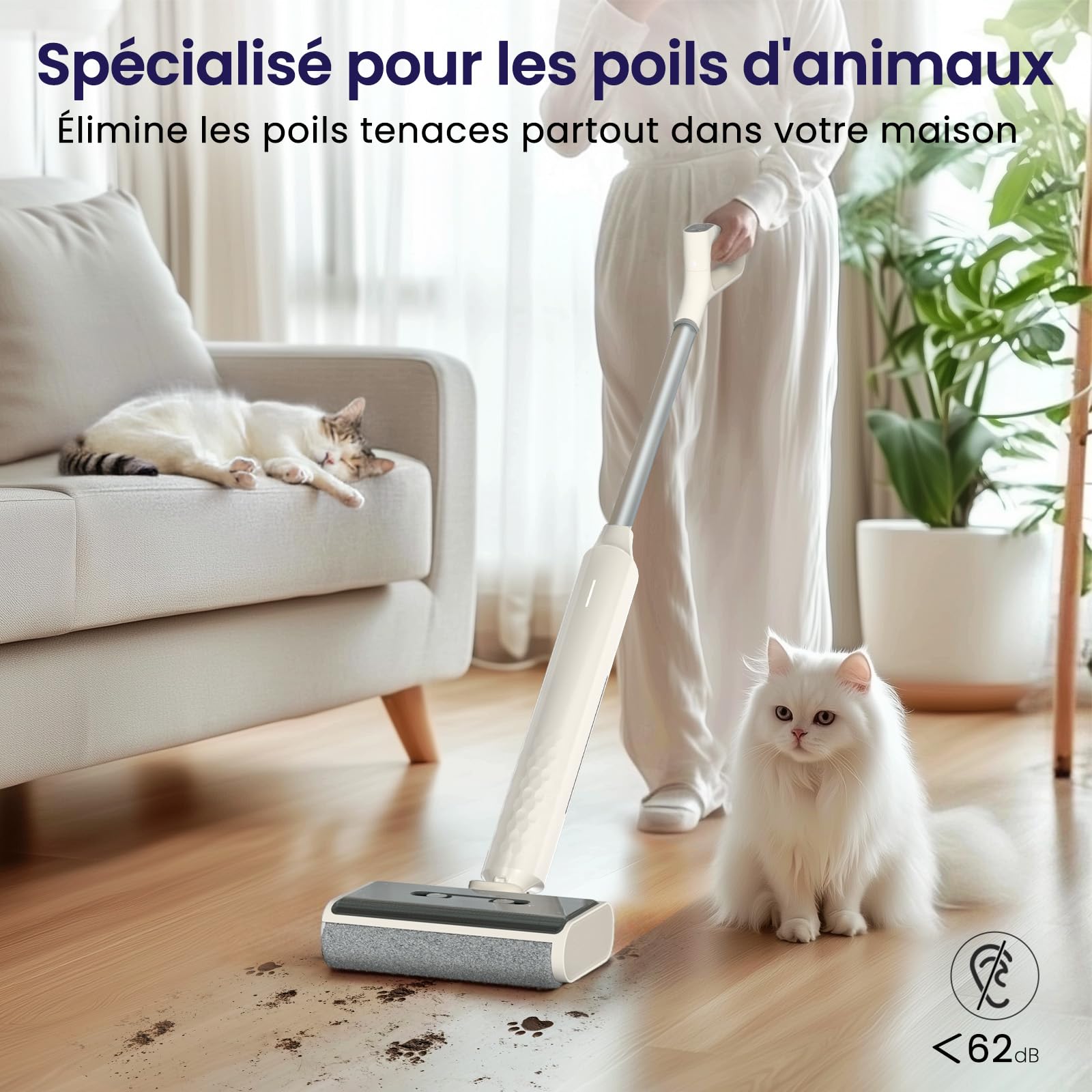 Lefant LS100 Aspirateur Laveur sans Fil, Nettoyeur de Sol Eau et Poussière, 2,65 kg Léger et Puissant, Design Plat 170°, Autonettoyage, Nettoyage des Bords, 60 Min, pour Sols Durs