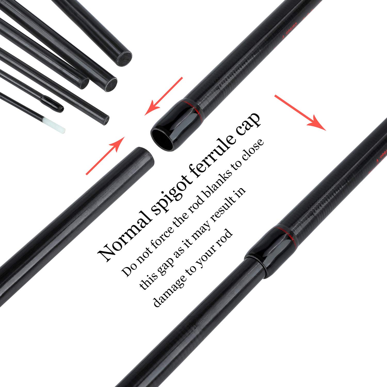 Sougayilang Baguette de avec 3 Embouts de Canne à pêche Protable Spinning Casting, Tige de Voyage, Assortiment Complet d'action