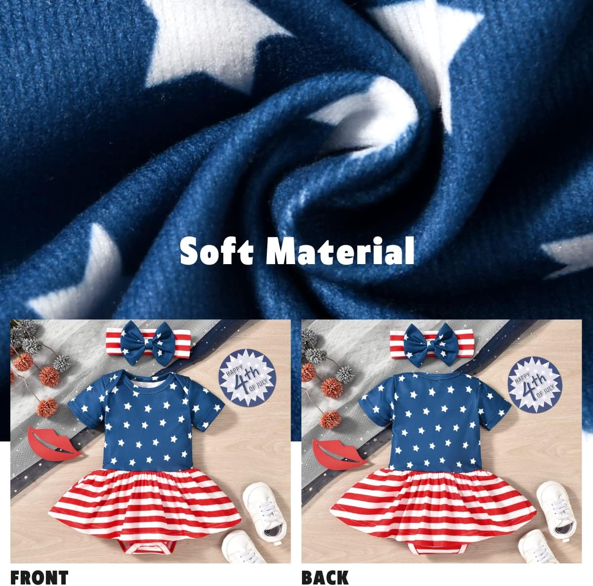 Aalizzwell Newborn Infant Baby Girls Bodysuit Dress - Image 4